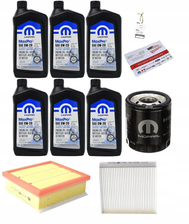 MOPAR 0W20 + FILTRY JEEP RENEGADE 2,4 2015-2021
