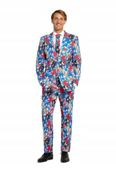 Oblek Pánský Sonic Bajka Opposuits Licence Deluxe Slim Fit 56