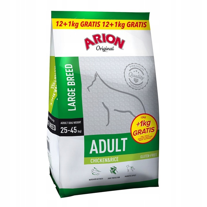 Arion Original Adult Large Chicken & Rice z kurczakiem i ryżem 12 kg 1kg