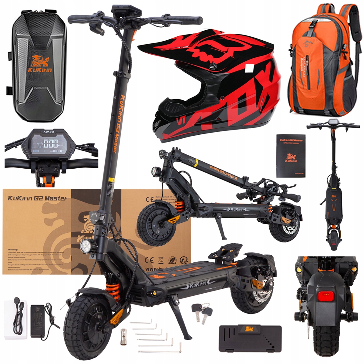 Kukirin G2 Master elektrické vozidlo 2000W 52V 20.8AH 70KM 60KM/H +Dárek