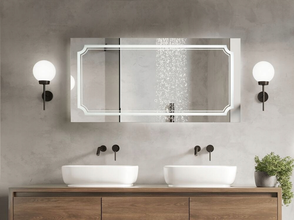 Lustro ścienne LED 120 x 60 cm srebrne ARROMACHNES Marka Beliani