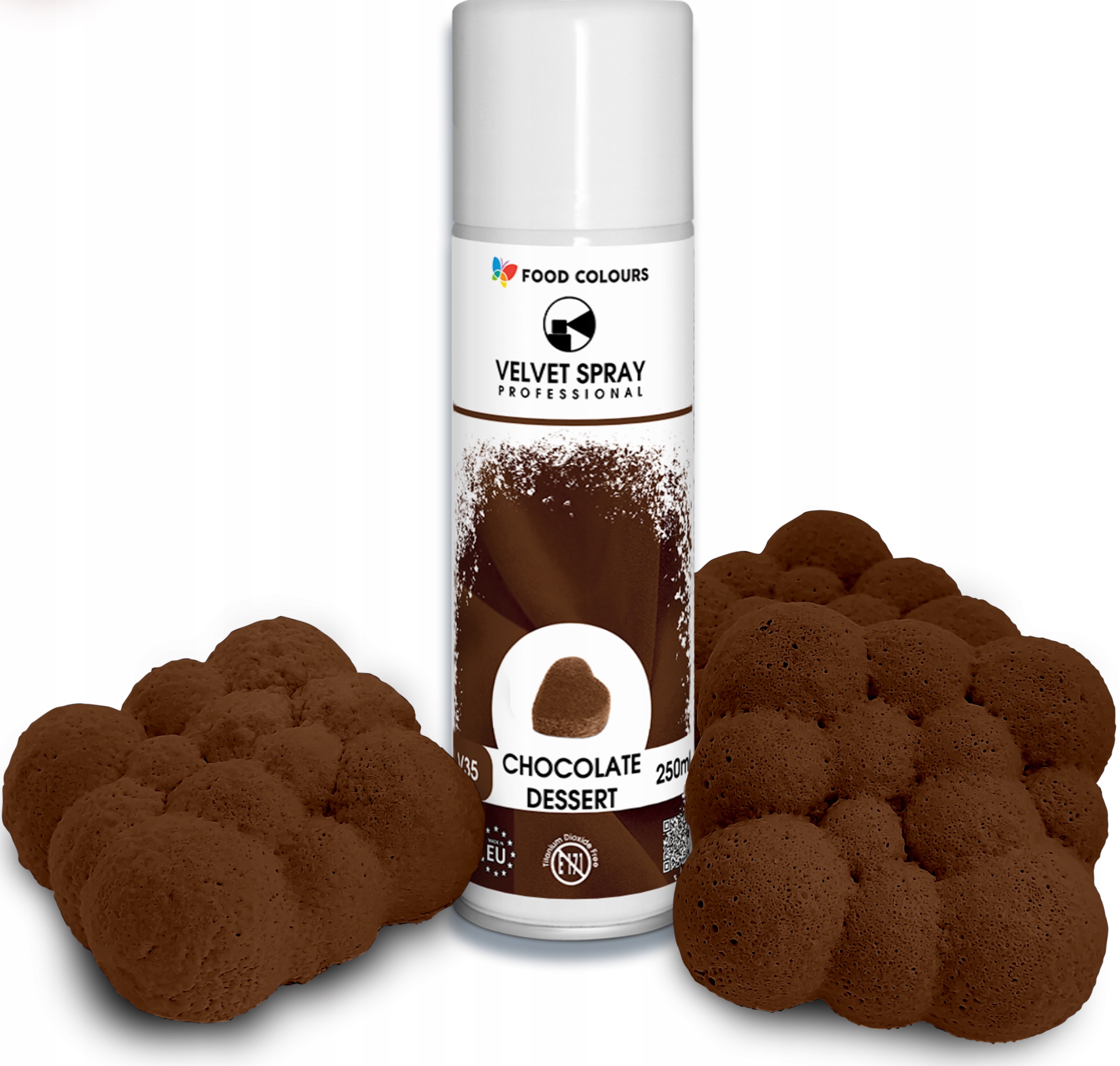 Levně Potravinářský Semiš Ve Spreji Mléčná dezertní Čokoláda 250 ml světle hnědá