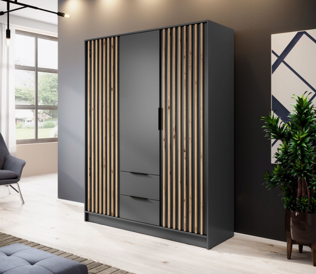 Szafa Lamele 155cm Dąb Artisan NELA PS Szerokość mebla 155 cm