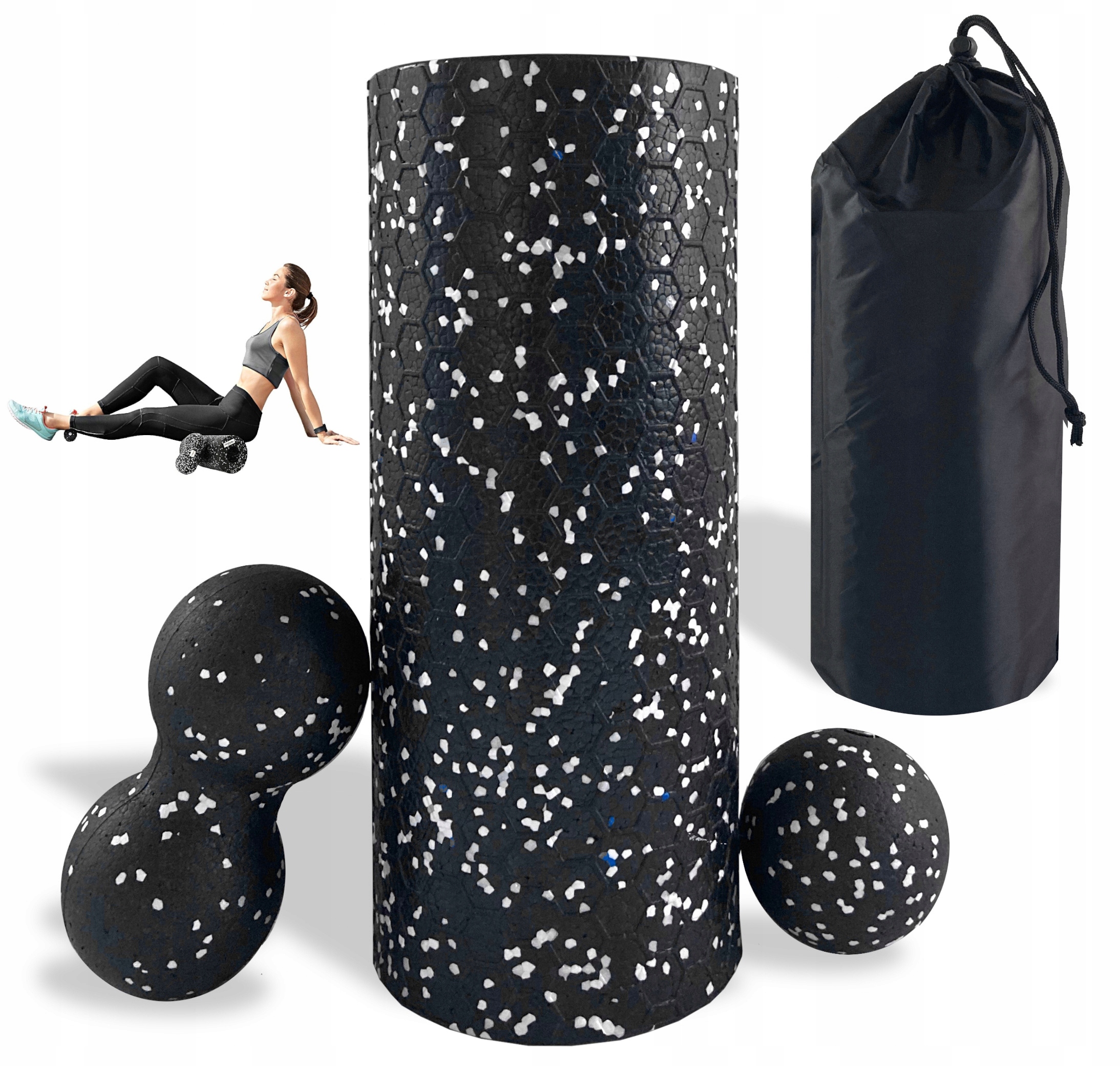 ZESTAW ROLLER WAŁEK DO MASAŻU PIŁKA DUOBALL 3W1