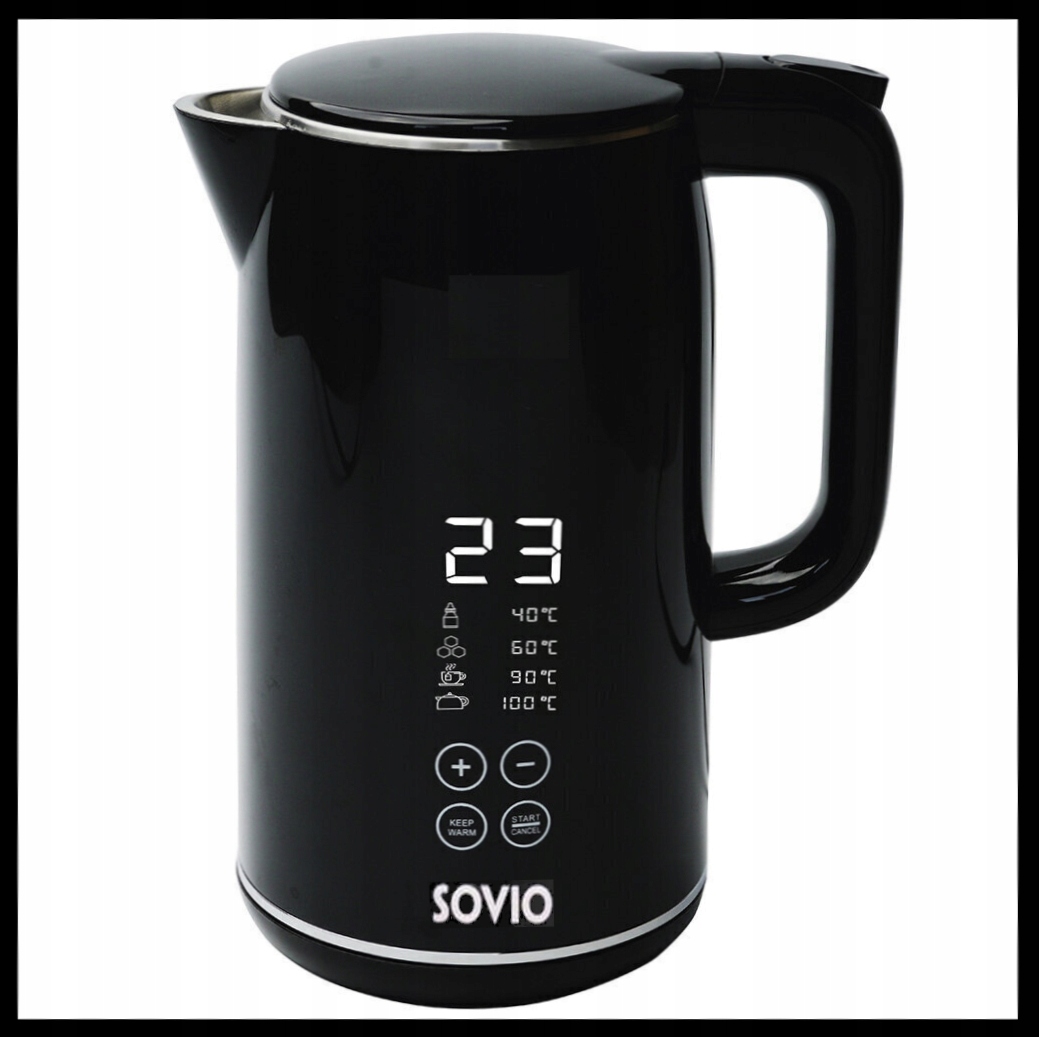 Sovio rychlovarná konvice KES4159 dig. černá 1,5l