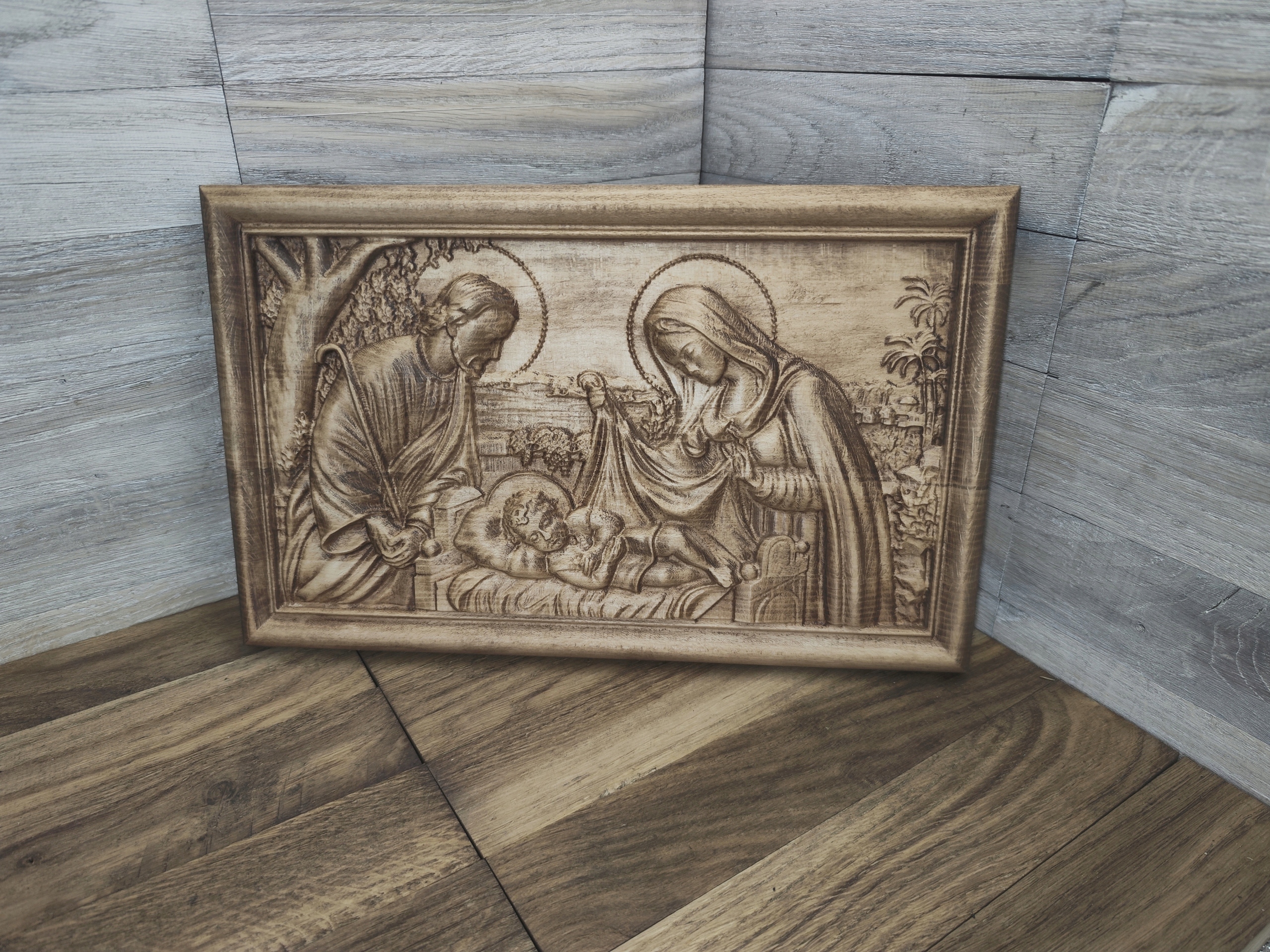 Ikona Obraz Plácačka svatba výročí Svatá rodina II rám dárek 40 cm