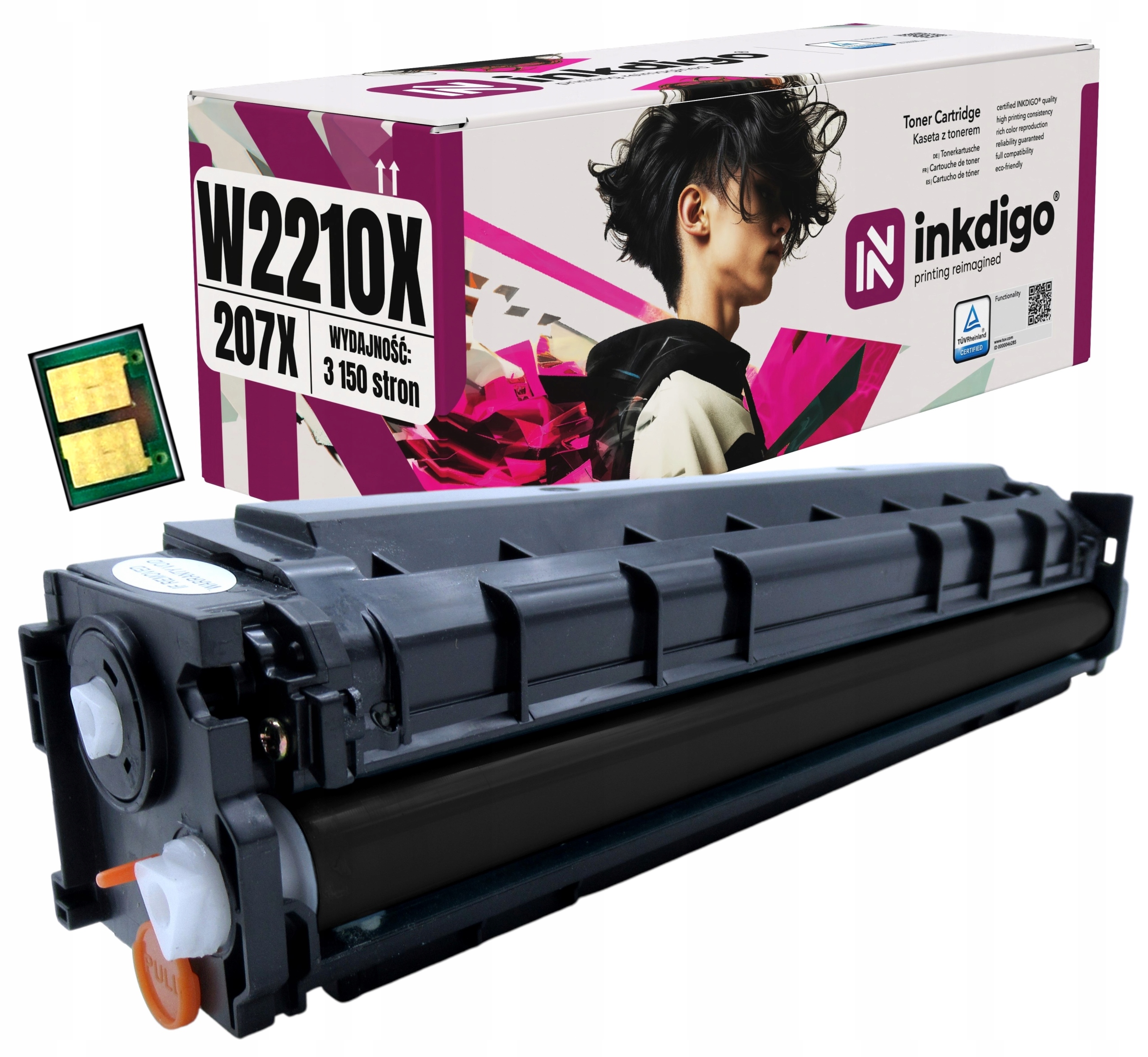 Černý toner Tiskárny Hp W2210A 207A Color LaserJet Pro Mfp M283fdw Čip