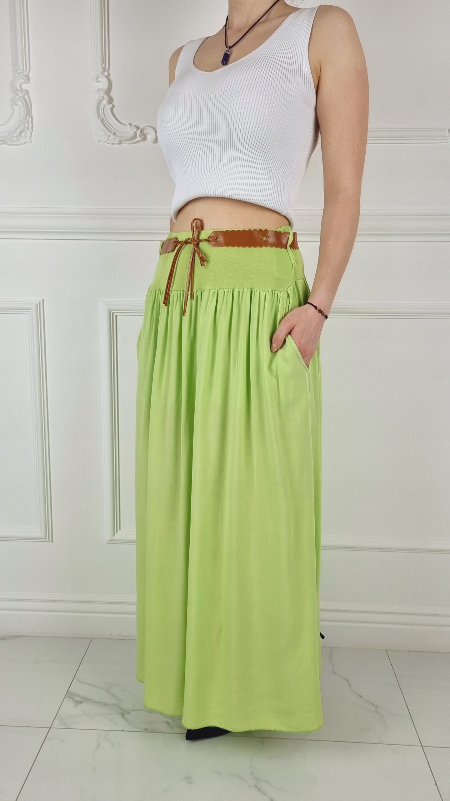 ZWIEWNA DŁUGA SPÓDNICA MAXI DO KOSTEK BOHO DAMSKA Zapięcie brak