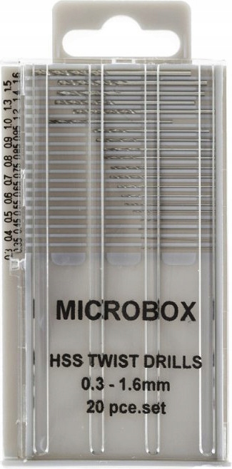 Sada vrtáků Rotacraft Microbox 0,3-1,6 mm Hss
