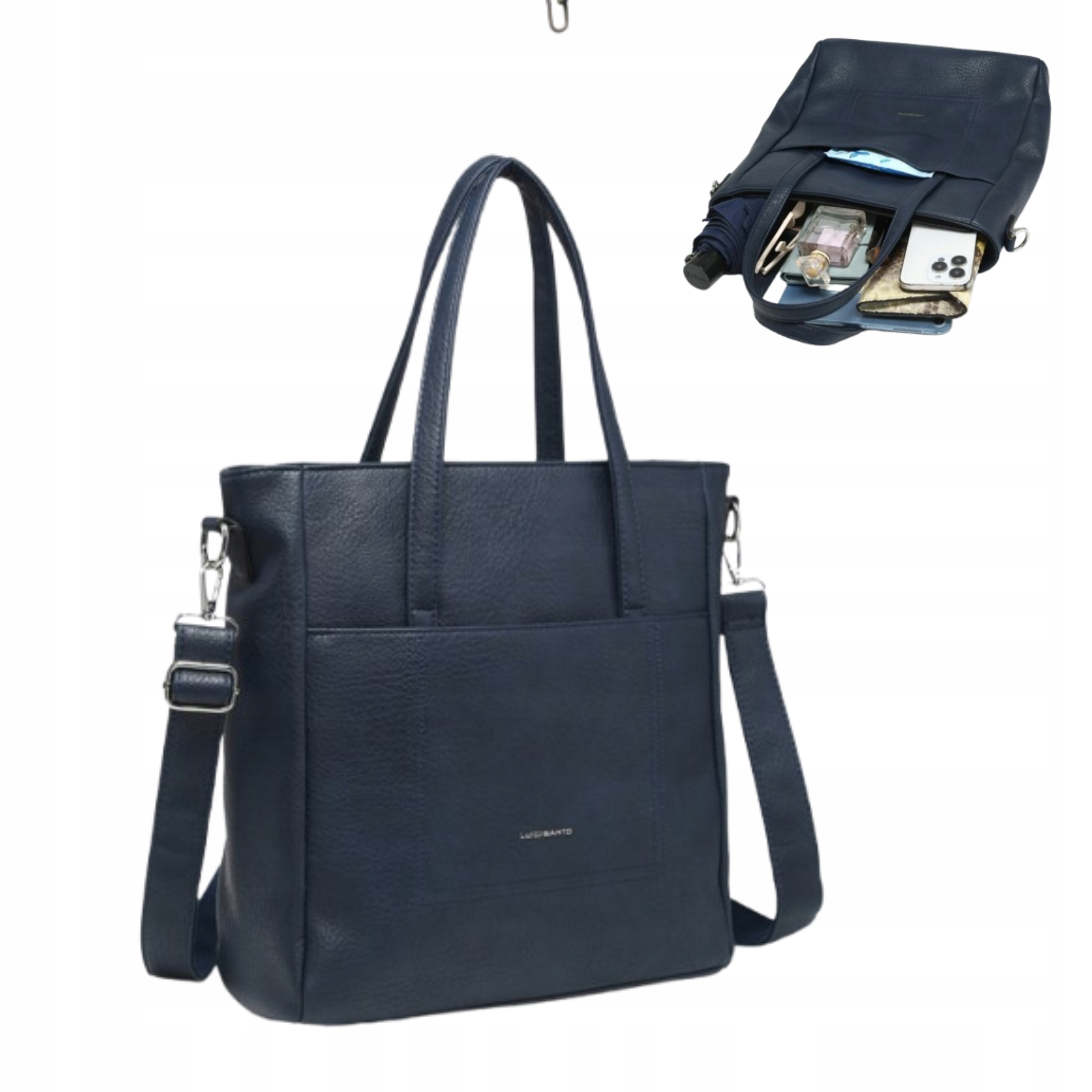 Dámská kabelka Shopper Modrá Městská Elegantní Eko Kůže Módní