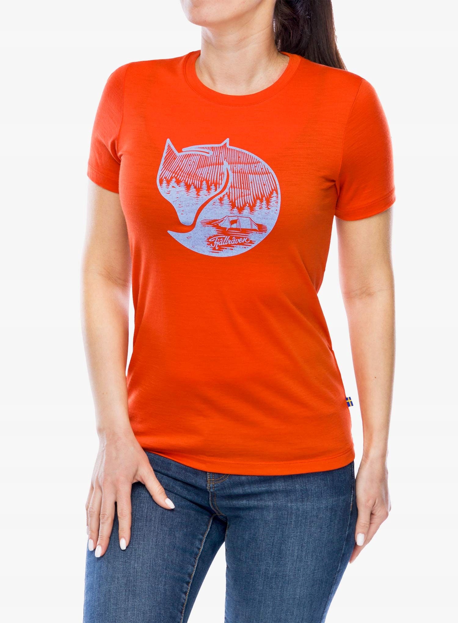 Dámské merino tričko Fjallraven Abisko Wool Fox Ss W flame orange Xs