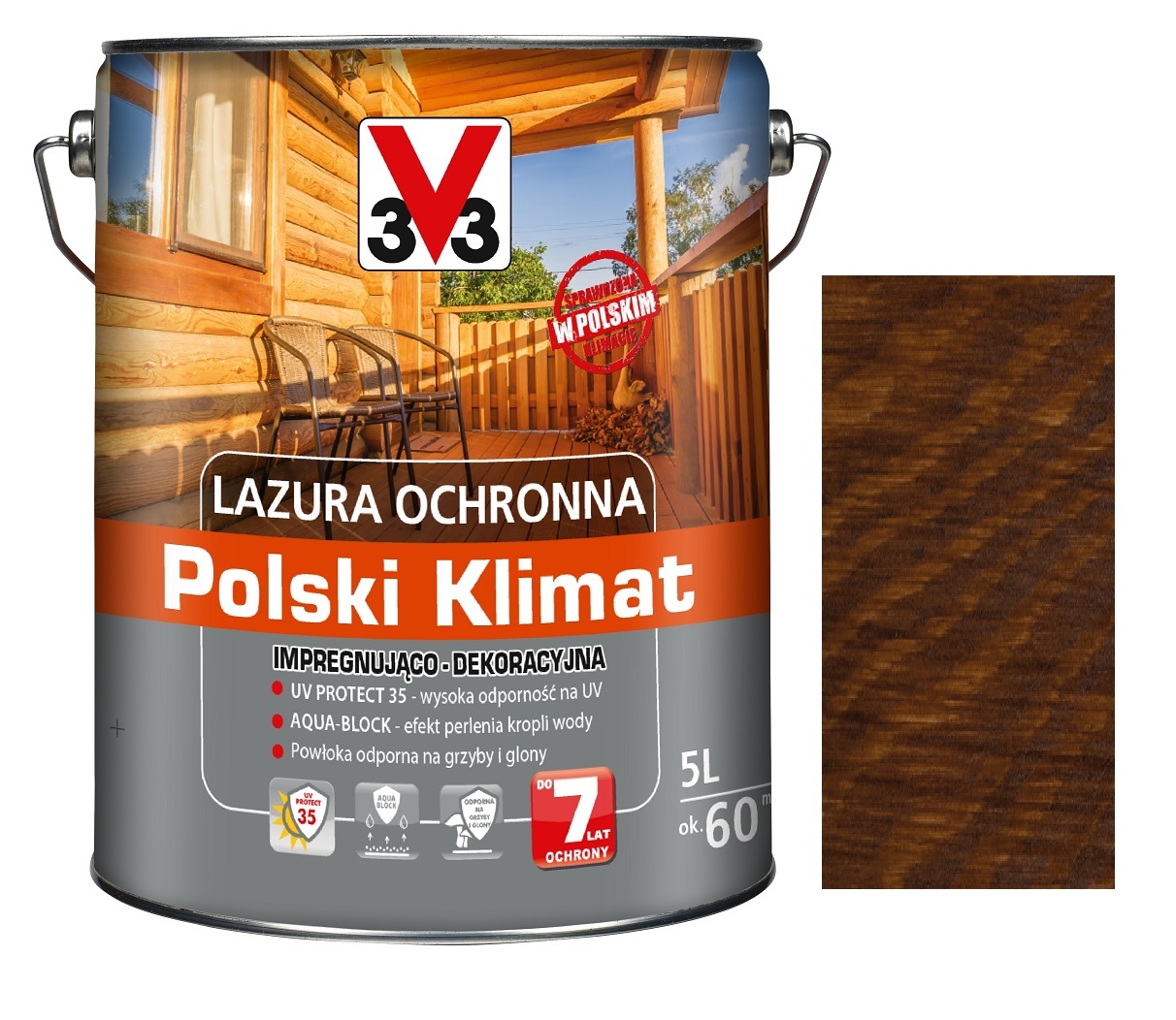Lazura V33 Polski Klimat 7LAT Dąb Złocisty 5L