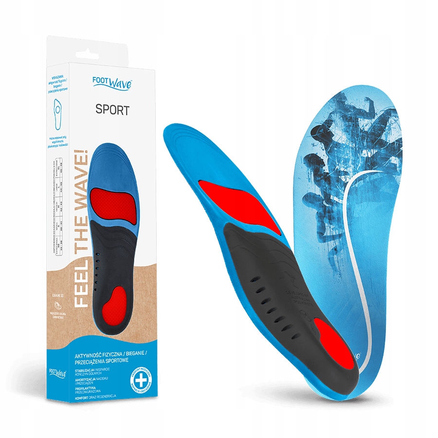 Footwave Sport Wkładki Ortopedyczne Sportowe bieganie, przeciążenia 44-45
