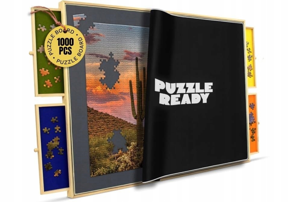 Deska do układania puzzli 76 x 61 cm 1000 el. szuflady mata pokrywa, puzzle