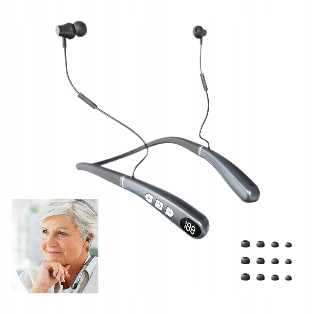 Aparat słuchowy z pałąkiem na szyję z redukcją szumów – dla łagodnej do ciężkiej utraty słuchu