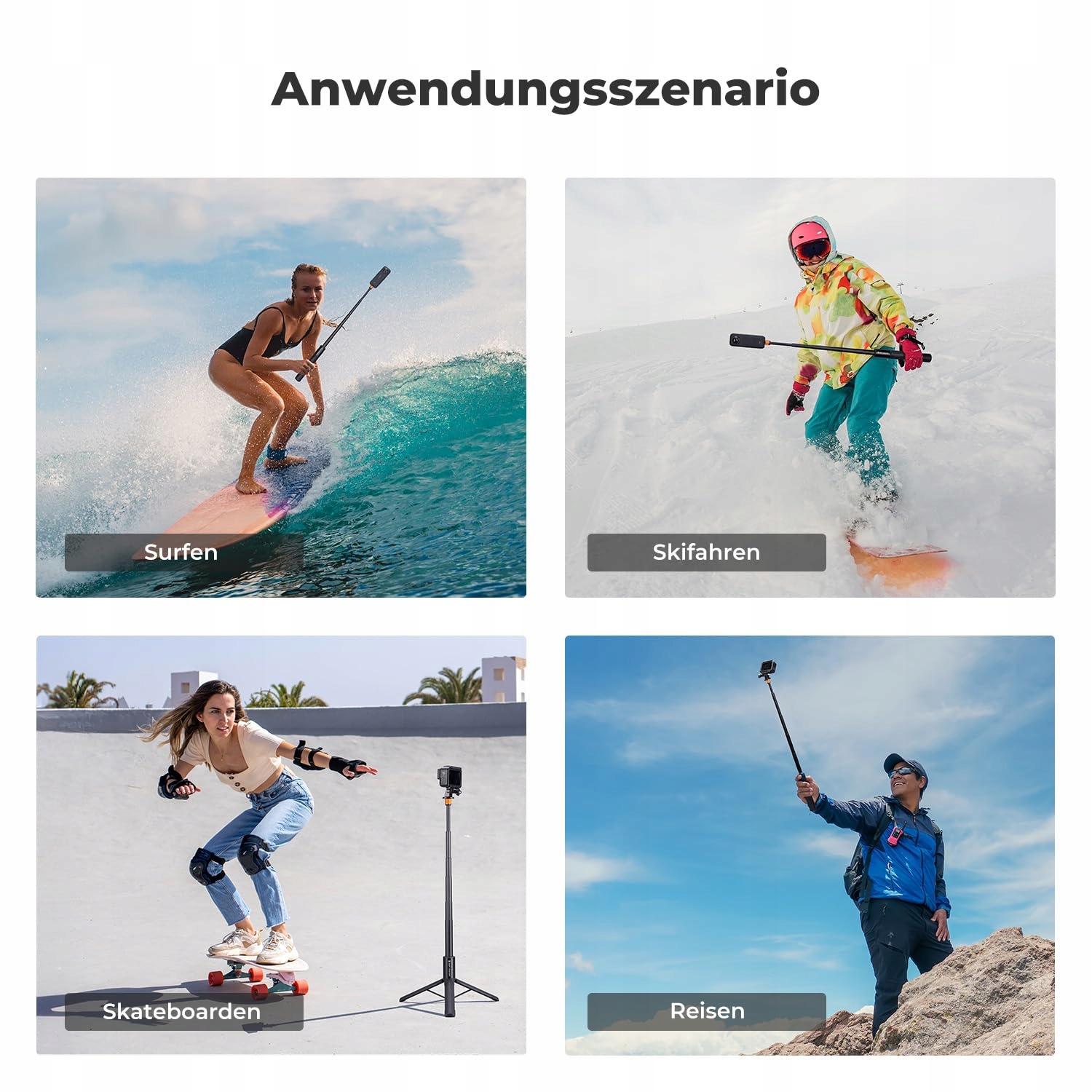 K&F CONCEPT MS21 Selfie Stick Niewidzialny Do Insta360 DJI AKASO — miniatura 8