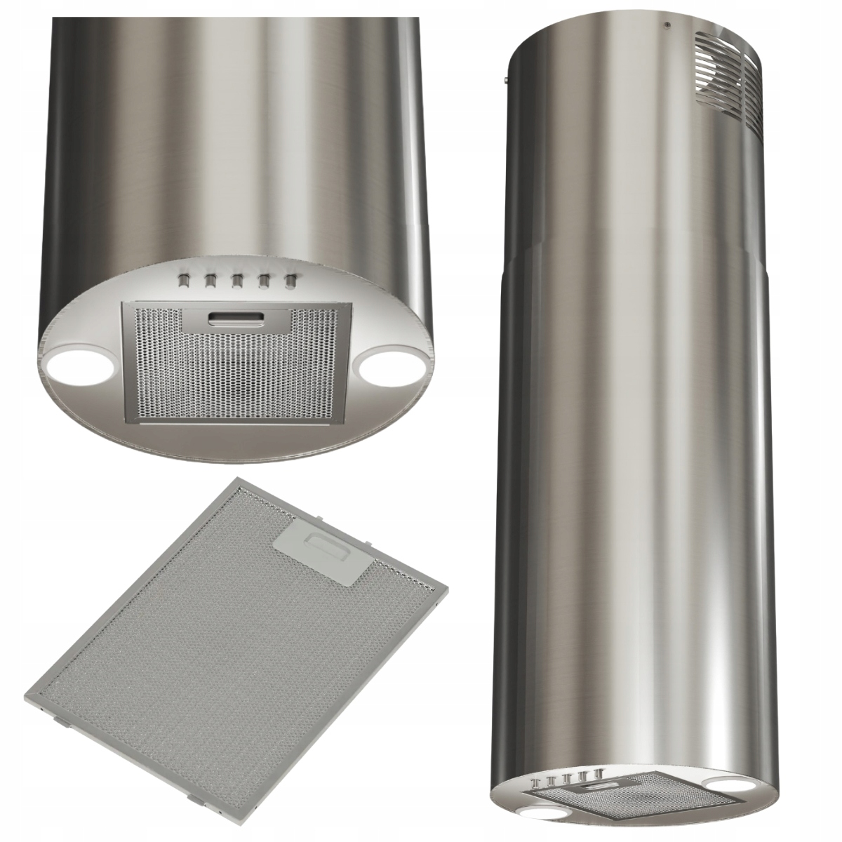 Okap Kuchenny Wyspowy Tuba Maan Elba Pb 31 S Led 87,5-111,5 cm Satyna