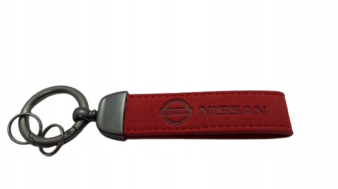 Nissan Brelok Breloczek Alcantara Skóra Czerwony