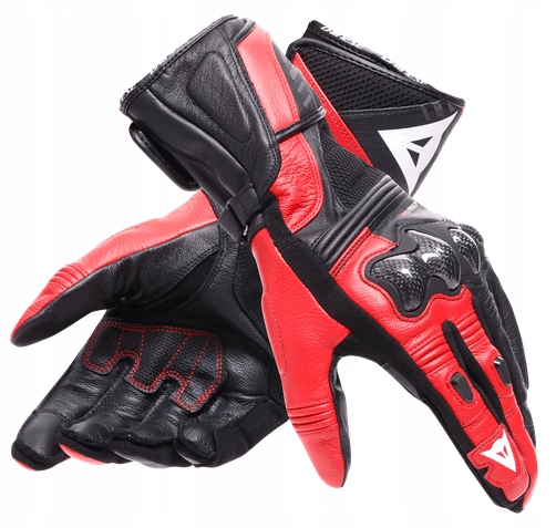 Motocyklové rukavice Dainese Reacto Carbon Long black-red lava M