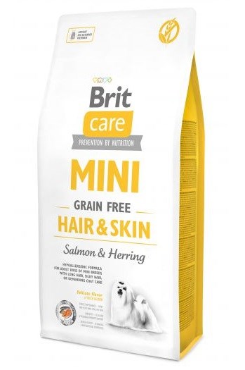 Levně Brit Care Mini Hair&Skin Salmon&Herring – suché krmivo pro psy – 7 kg