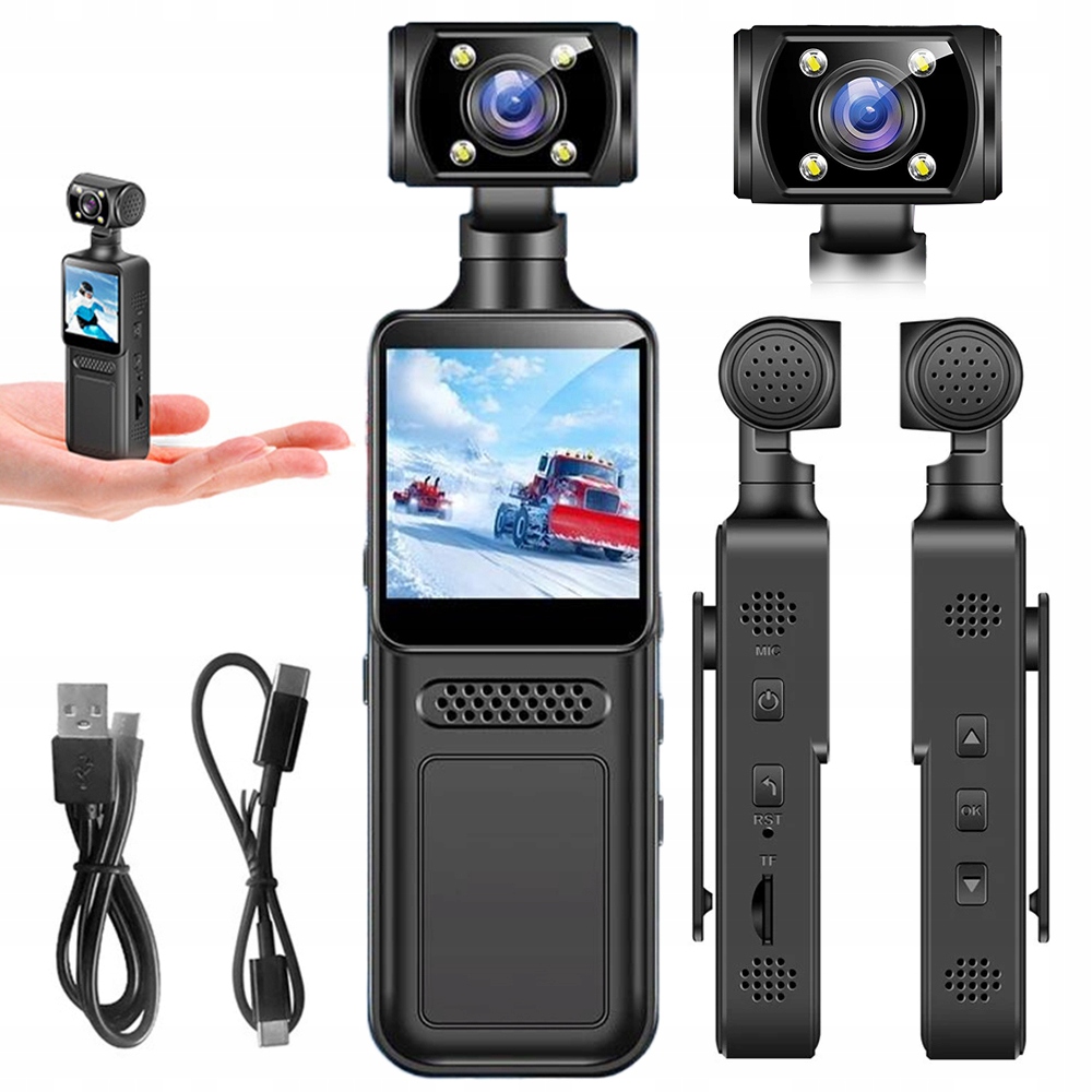 Sportovní Kamera 4K S Otáčením O 180° Nahrávání Vpředu A Vzadu Wifi Rekordér