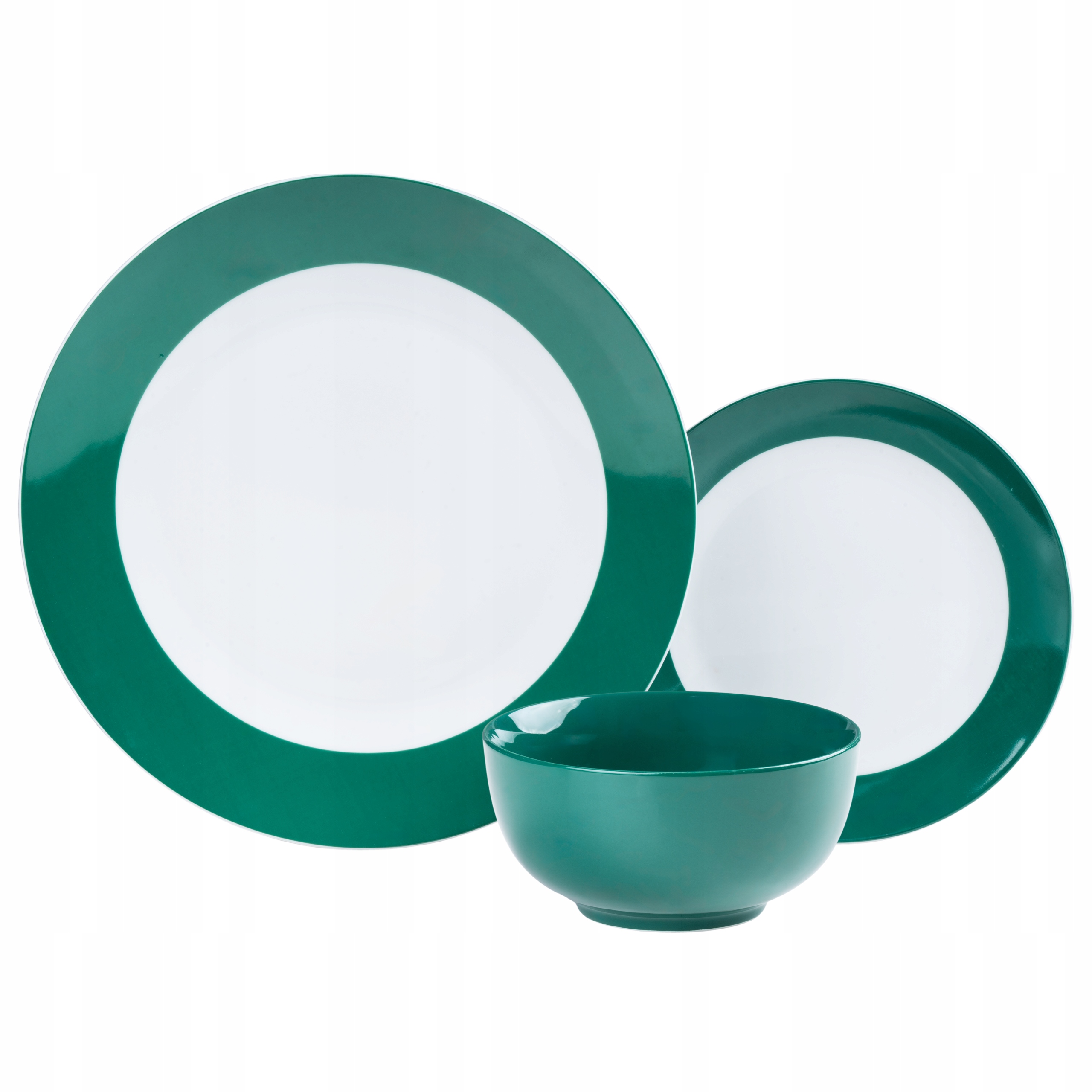 SERWIS OBIADOWY BOHO KOMPLET TALERZY 18EL. ZASTAWA NA 6 OSÓB ZIELONY Liczba osób 6