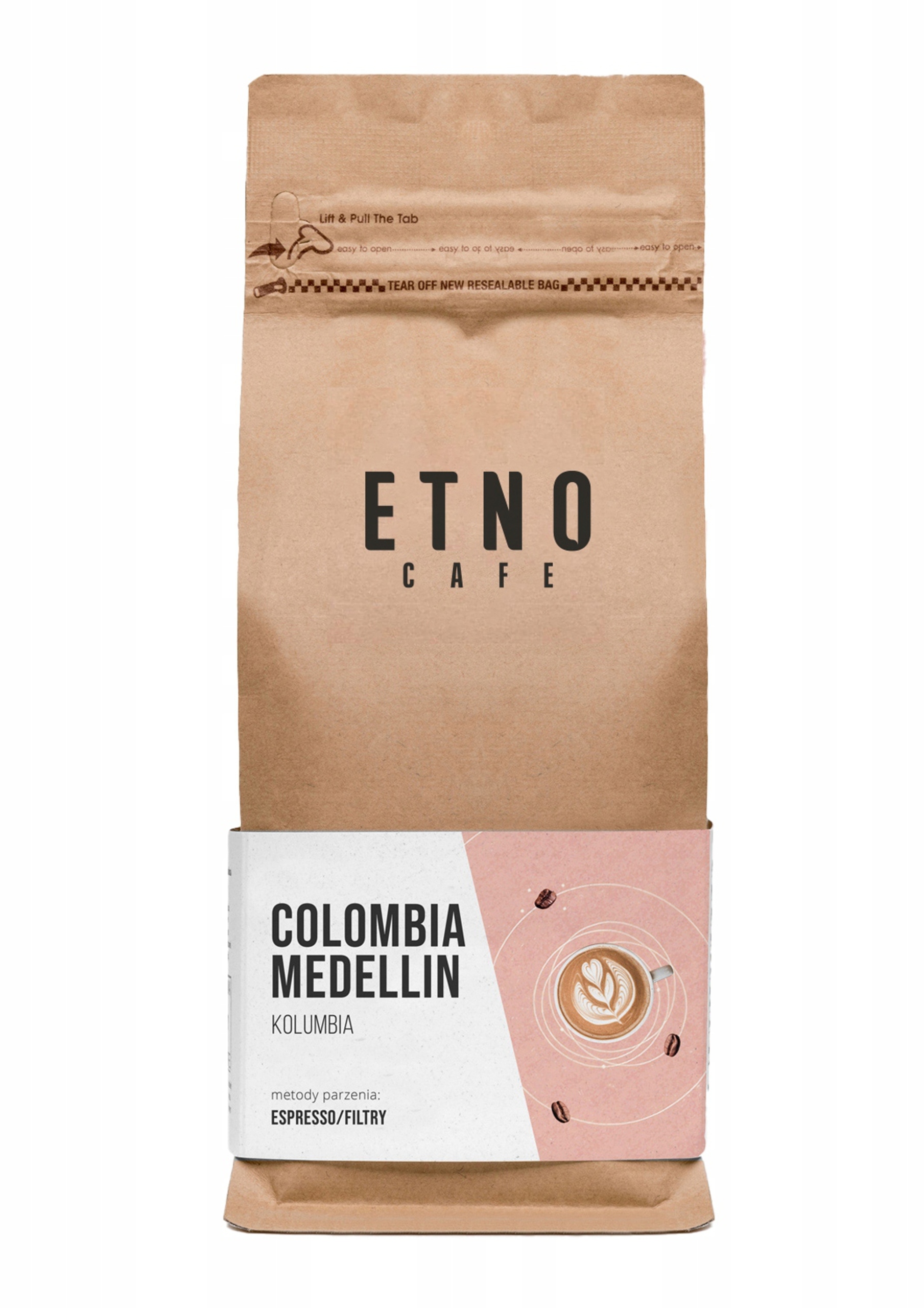 Etno Cafe Colombia Medellin Coffee Arabica Kawa Ziarnista 1 Kg
