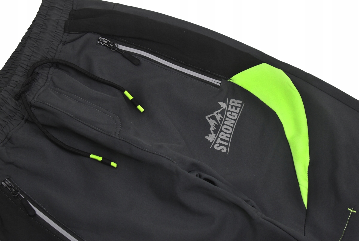 HOLD HANDS Szare Zimowe SPODNIE Ocieplane Softshell w pasie Guma - 152/158 Marka Inna marka