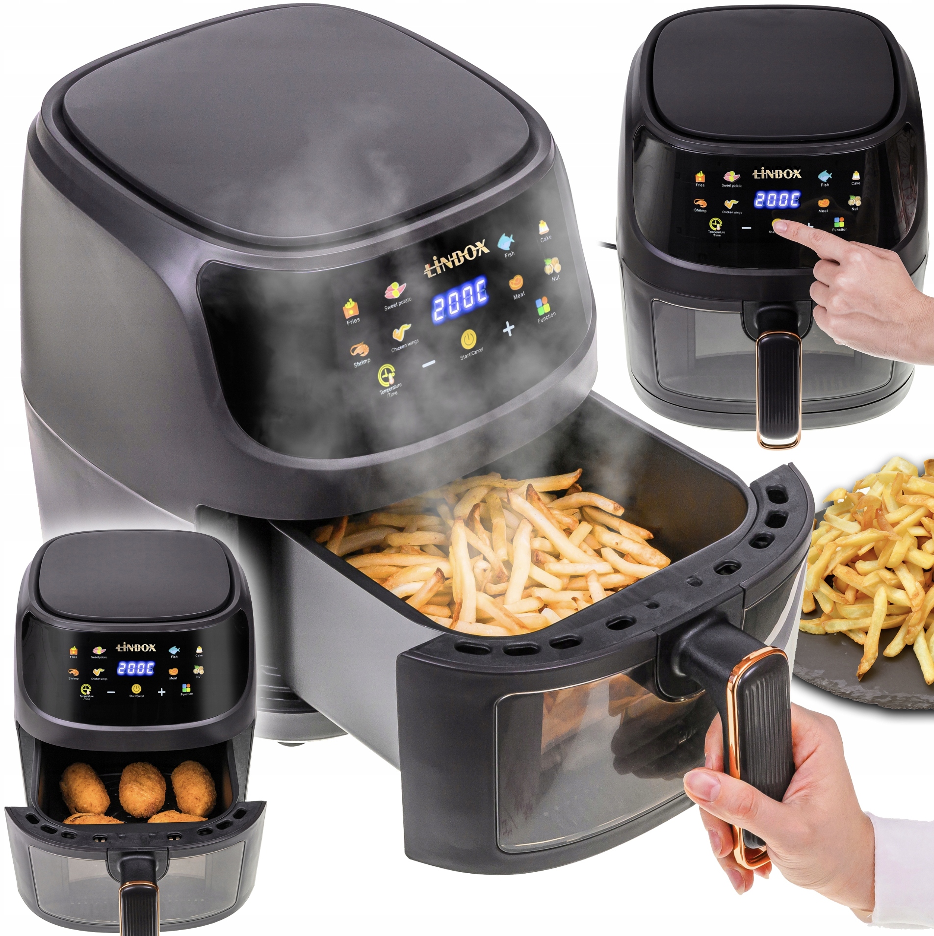 Fritéza Bez Oleja 8 Funkcií AirFryer 5L 1400W