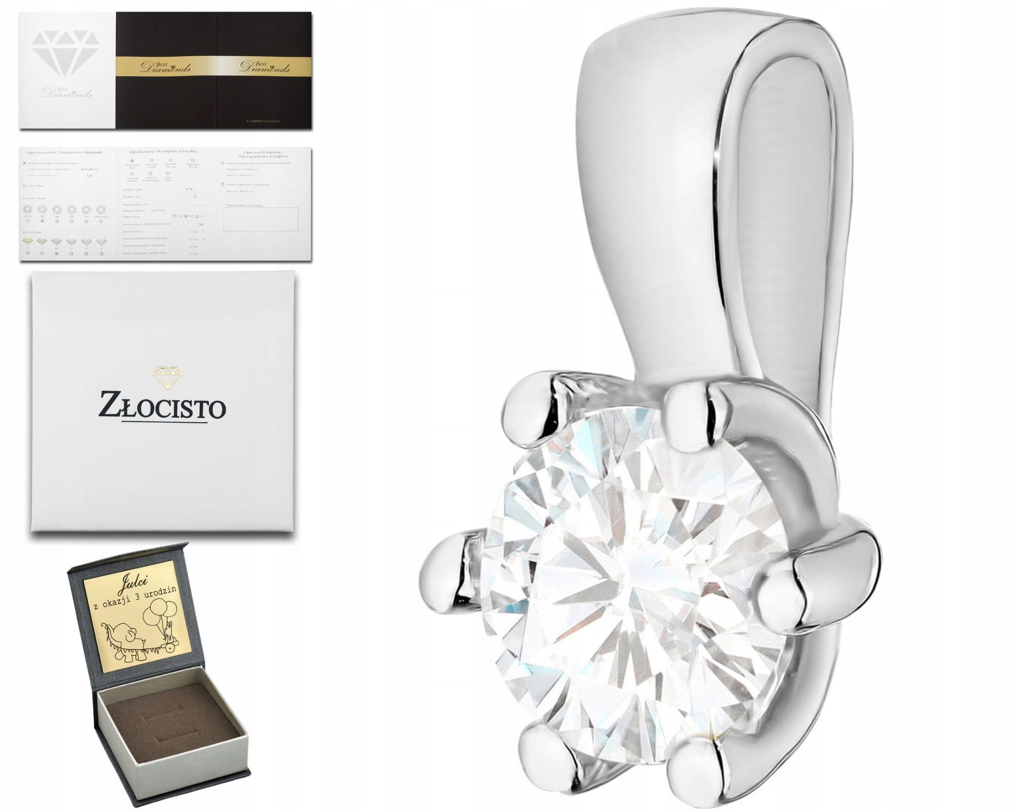 Zlatý Přívěsek Ve Zlato Ryzost Barvě S Diamantem 585 Zlato Klasický Dárek