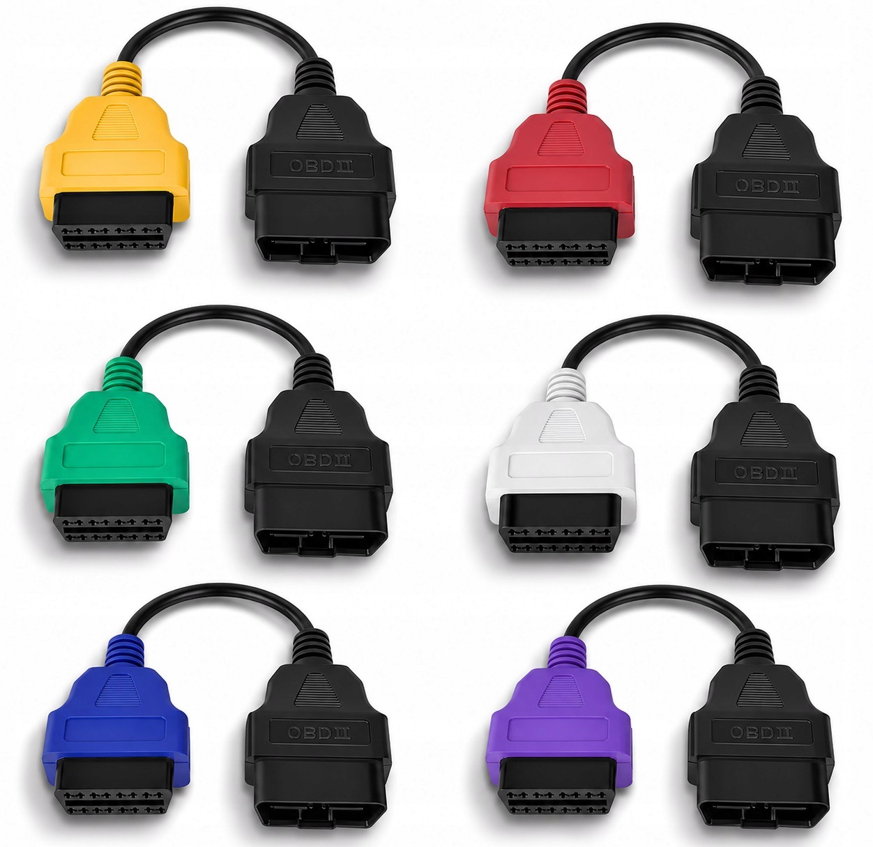 6szt Adapterów Obd-ii do Multi Ecu Scan kable Fiat Lancia Alfa Romeo Fca