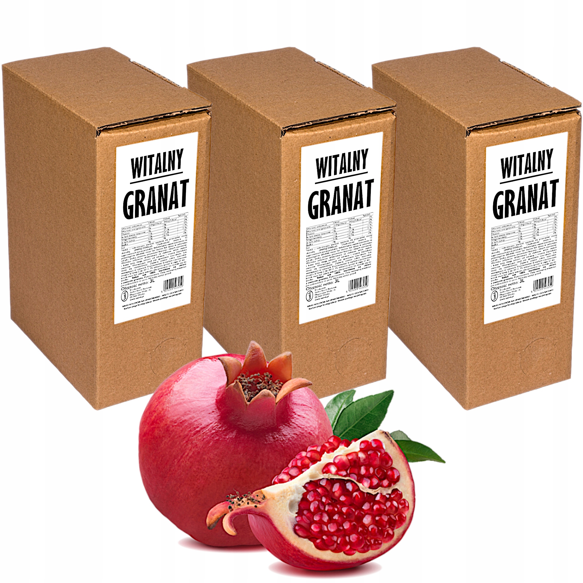 

sok z granatu granat 100% naturalny bez cukru 3x3L