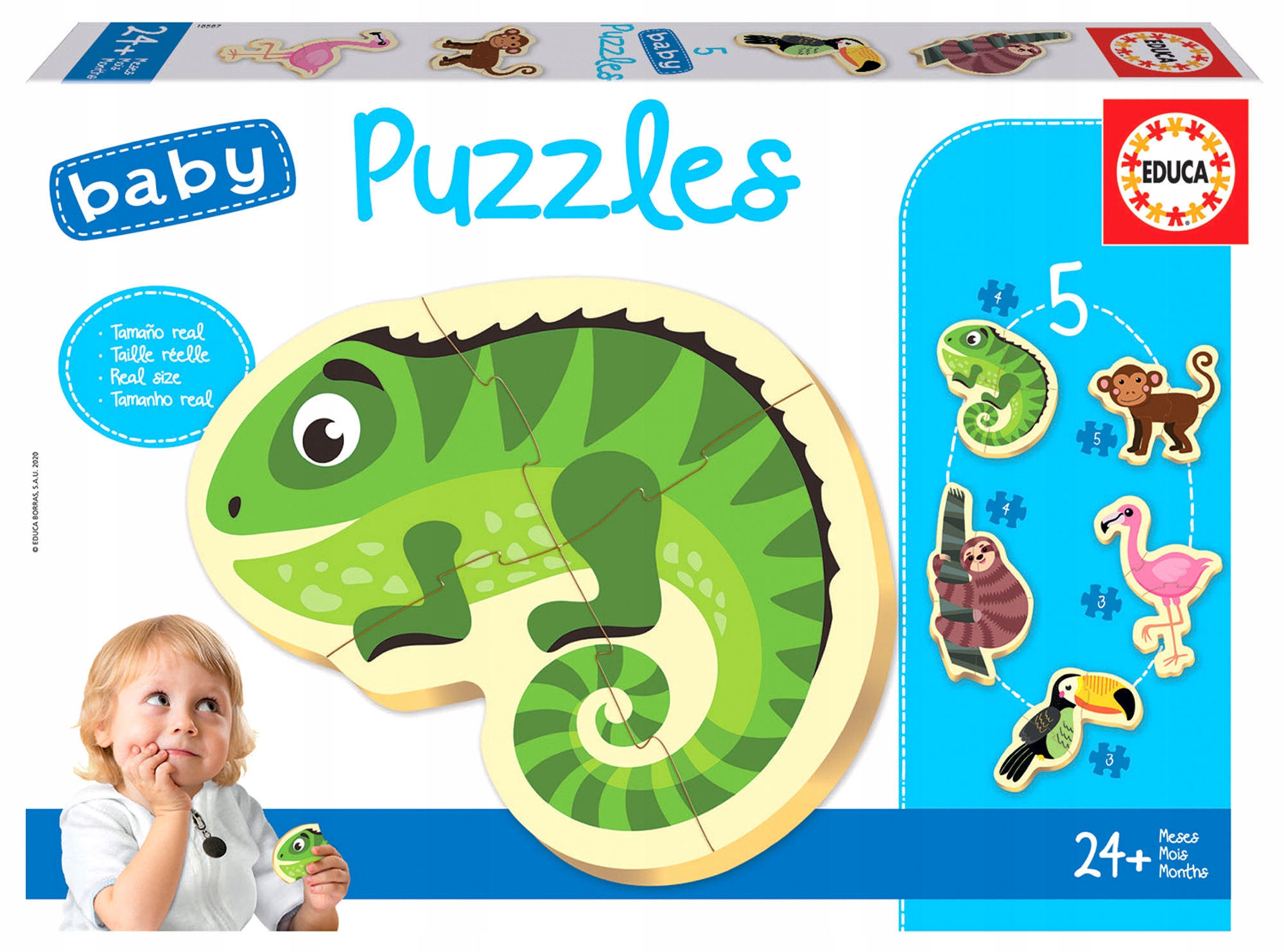 

Educa Puzzle 3-5 el Zwierzęta tropikalne