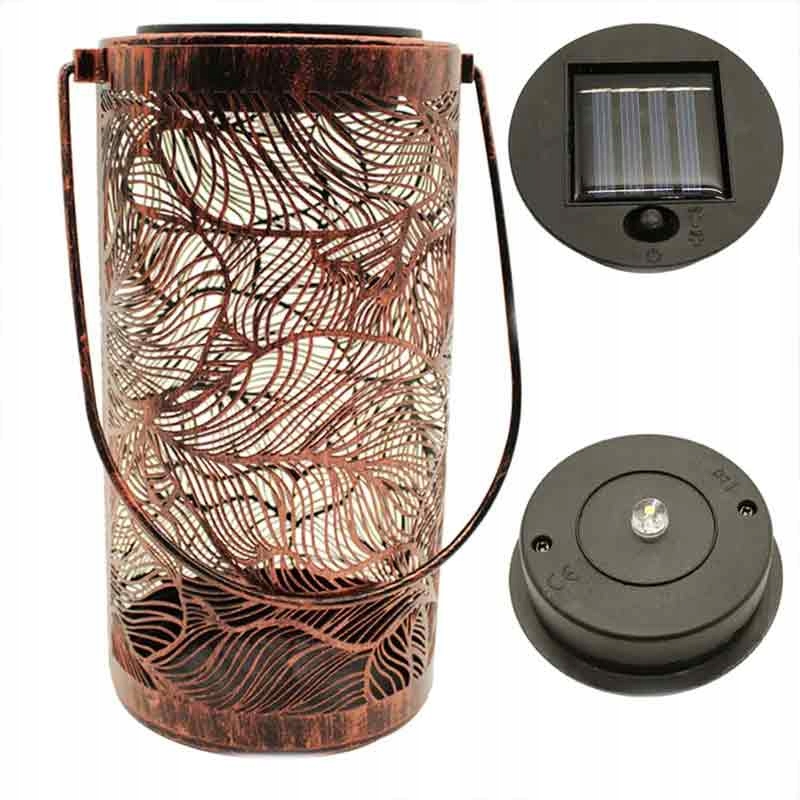 Lampka Solarna Wisząca Zewnętrzna Taras do Ogrodu Kolor brązowy