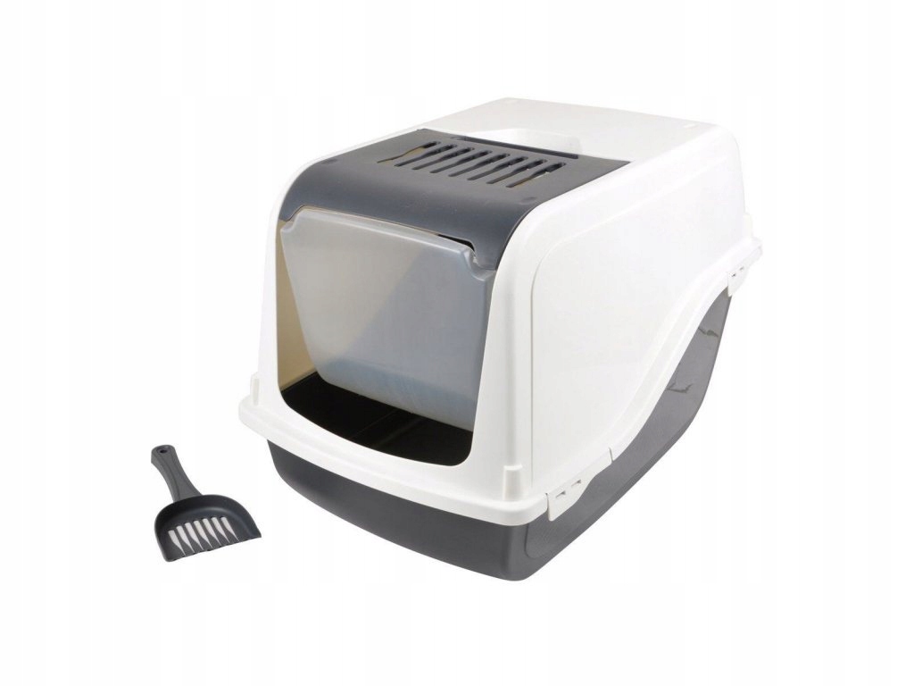 Levně Kočičí toaleta s lopatkou, 53 x 36 x 42 cm, slonovinová barva