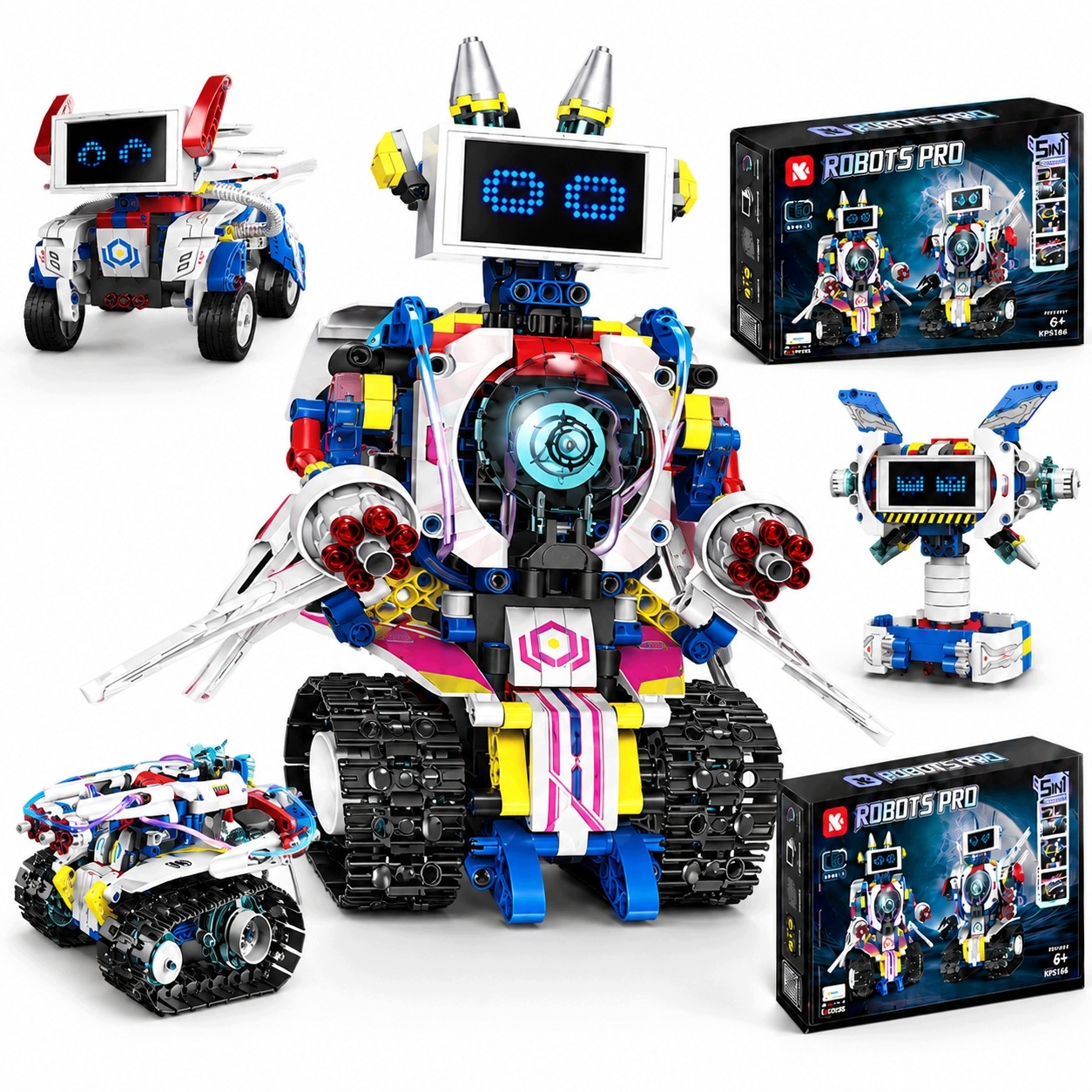 5W1 Robot Interaktywny Klocki Dla Dzieci Programowalny App Z Led