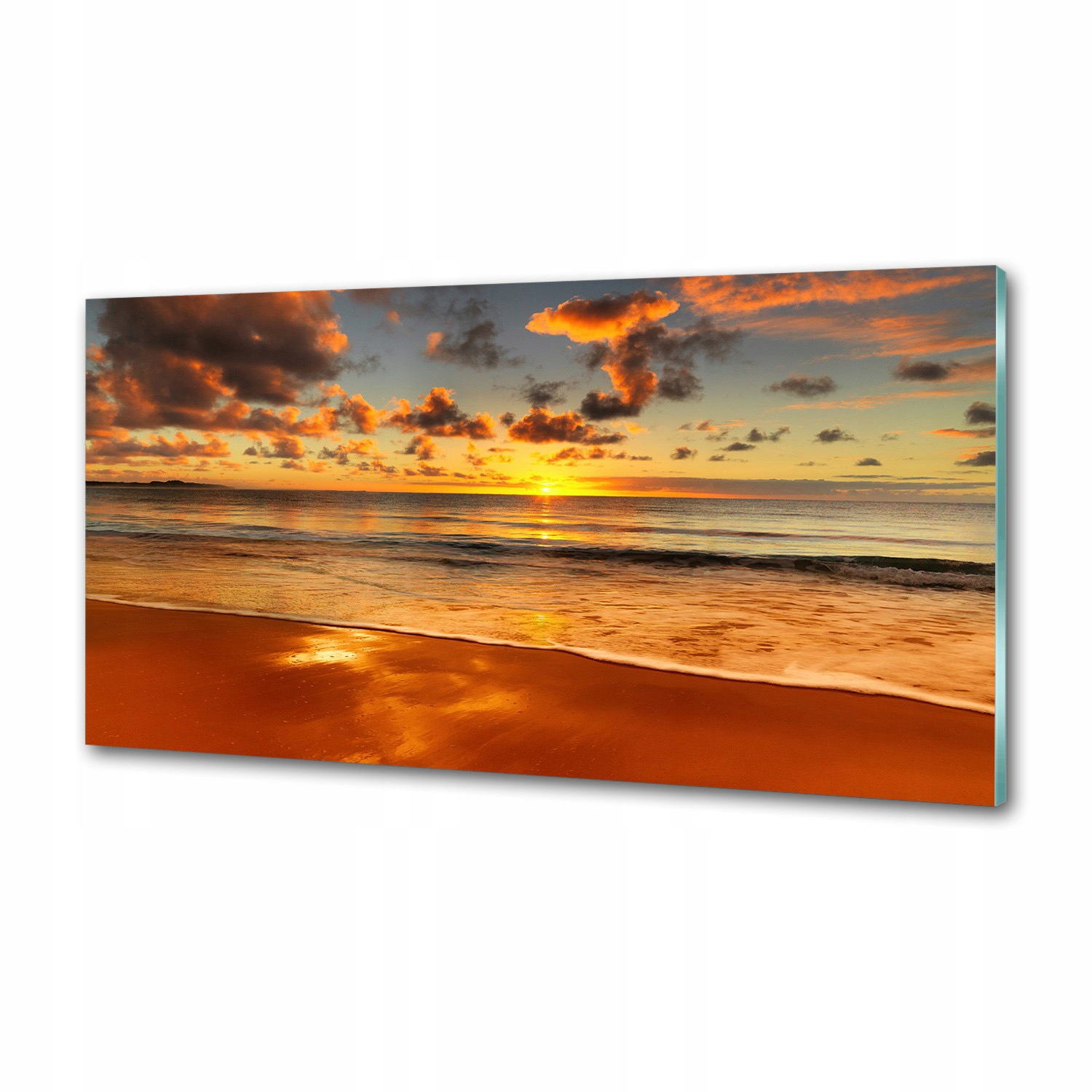 Panel lacobel Západ slnka pláž 100x50 cm Lepidlo