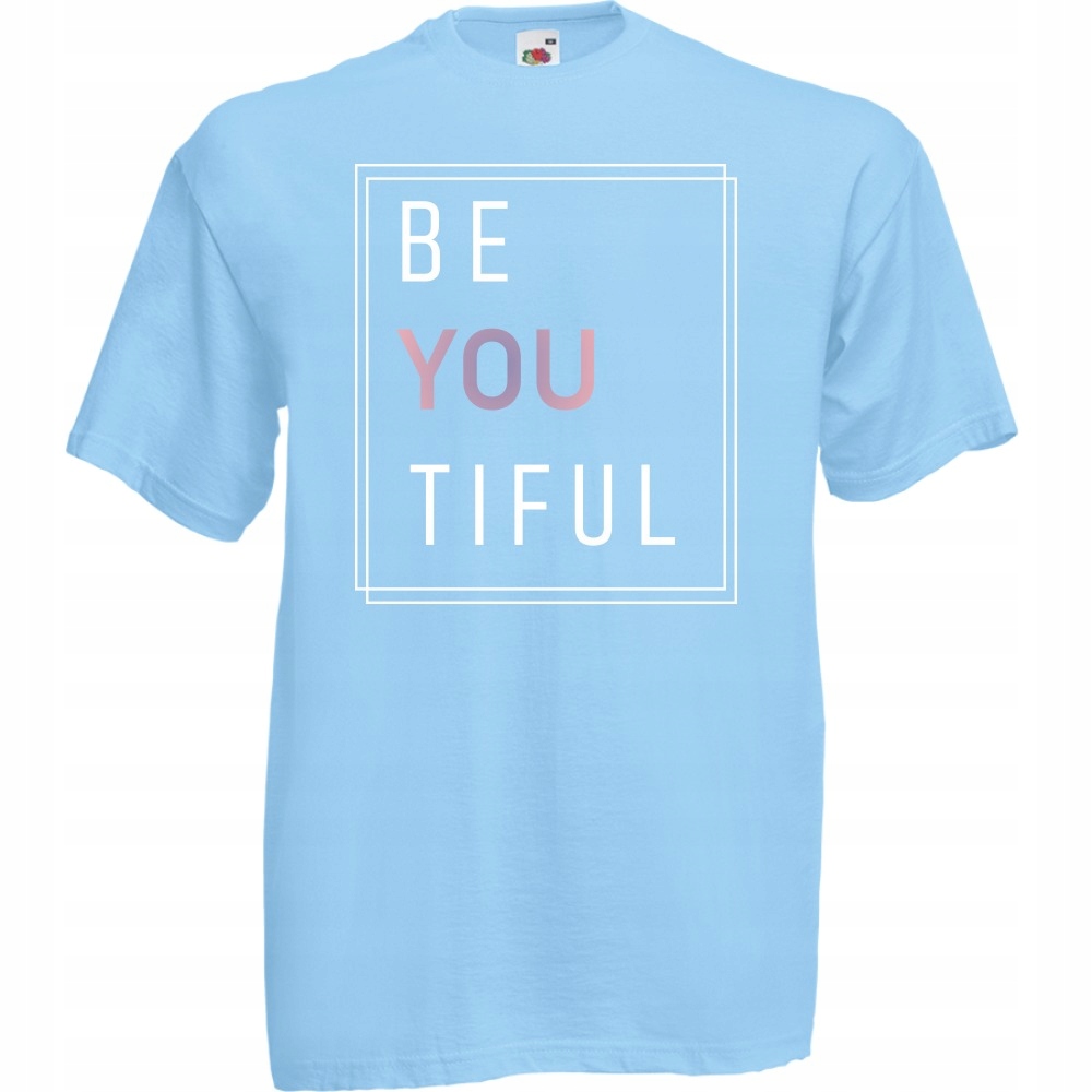

Koszulka beyoutiful beautiful be you M błękitna