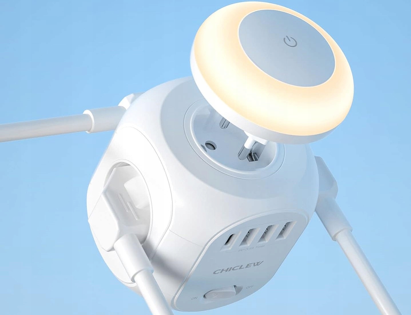 LISTWA ANTYPRZEPIĘCIOWA KOSTKA ZASILAJĄCA OCHRONNA 9w1 Z LAMKĄ NOCNĄ LED !! Marka Inna