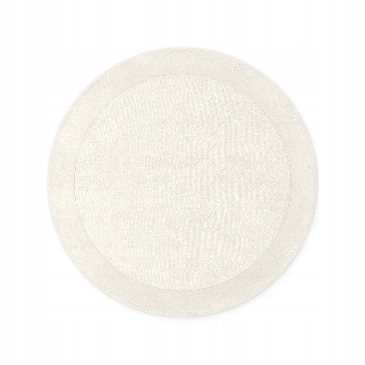 Koberec vlněný kulatý 200 cm, krémový, ručně tkaný, měkké štětiny