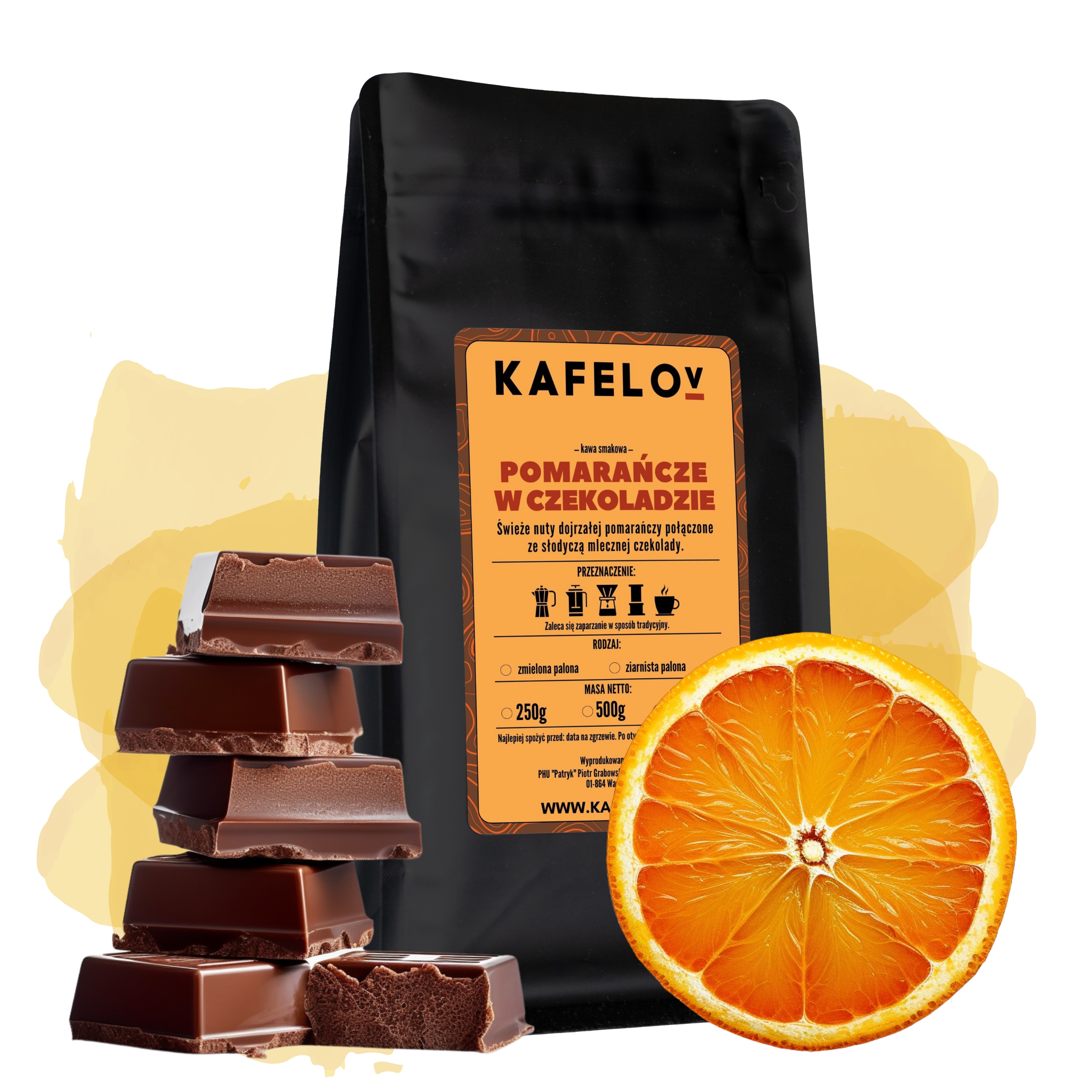 Levně Káva ochucená káva 1 kg Pomeranče v čokoládě čerstvě pražené