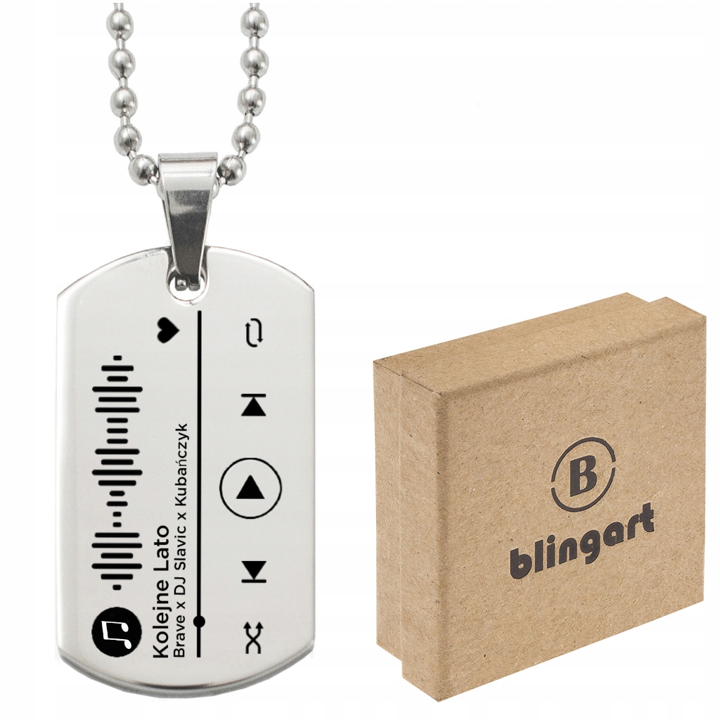 

Nieśmiertelnik z Grawerem Twoja Piosenka prezent