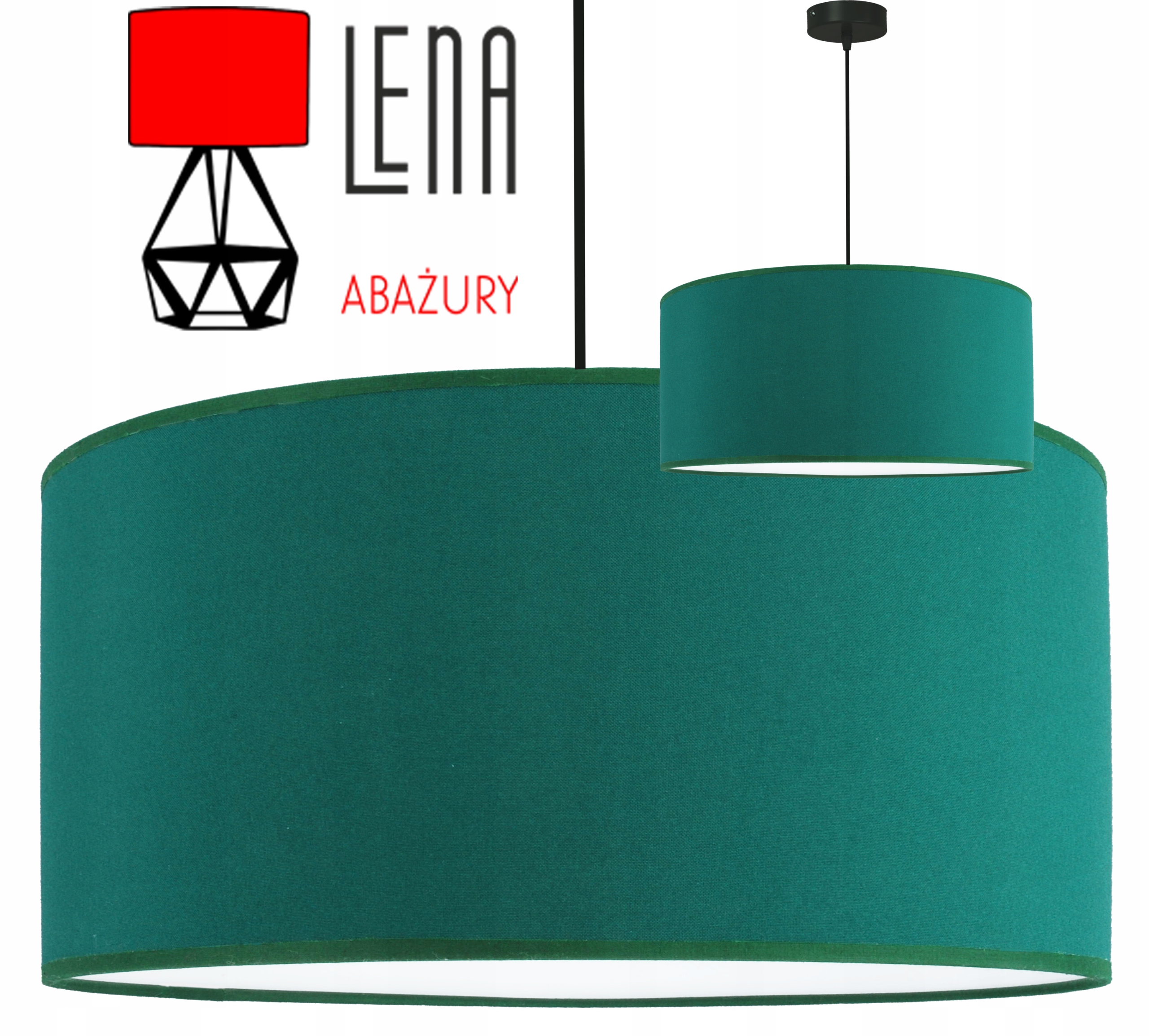 Moderní závěsná, stropní lampa s stínítkem 40 cm, lahvově zelená barva, lustr