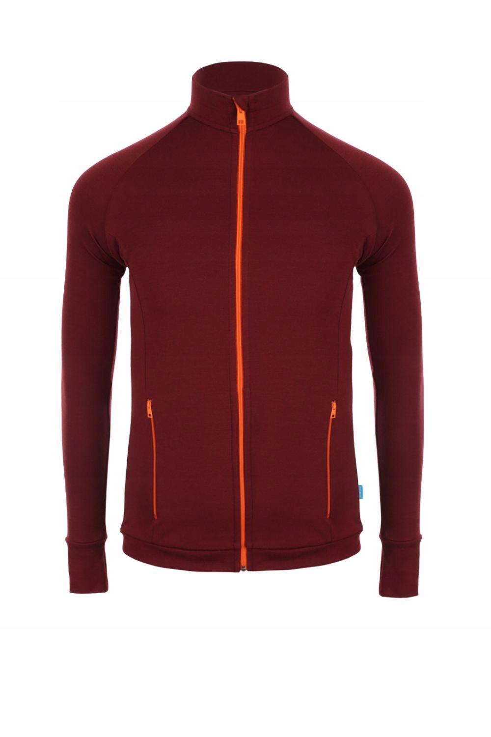 Bluza sportowa męska termoaktywna 100% wełna merino bordowa M