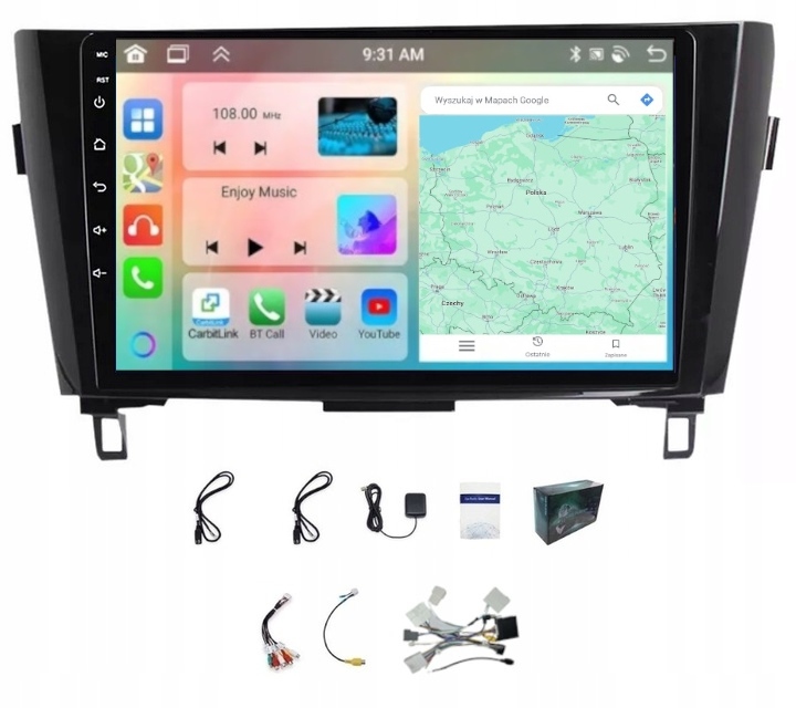 Rádio Navigace Gps Android Nissan Qashqai II 2013-2021 Carplay 4/64GB