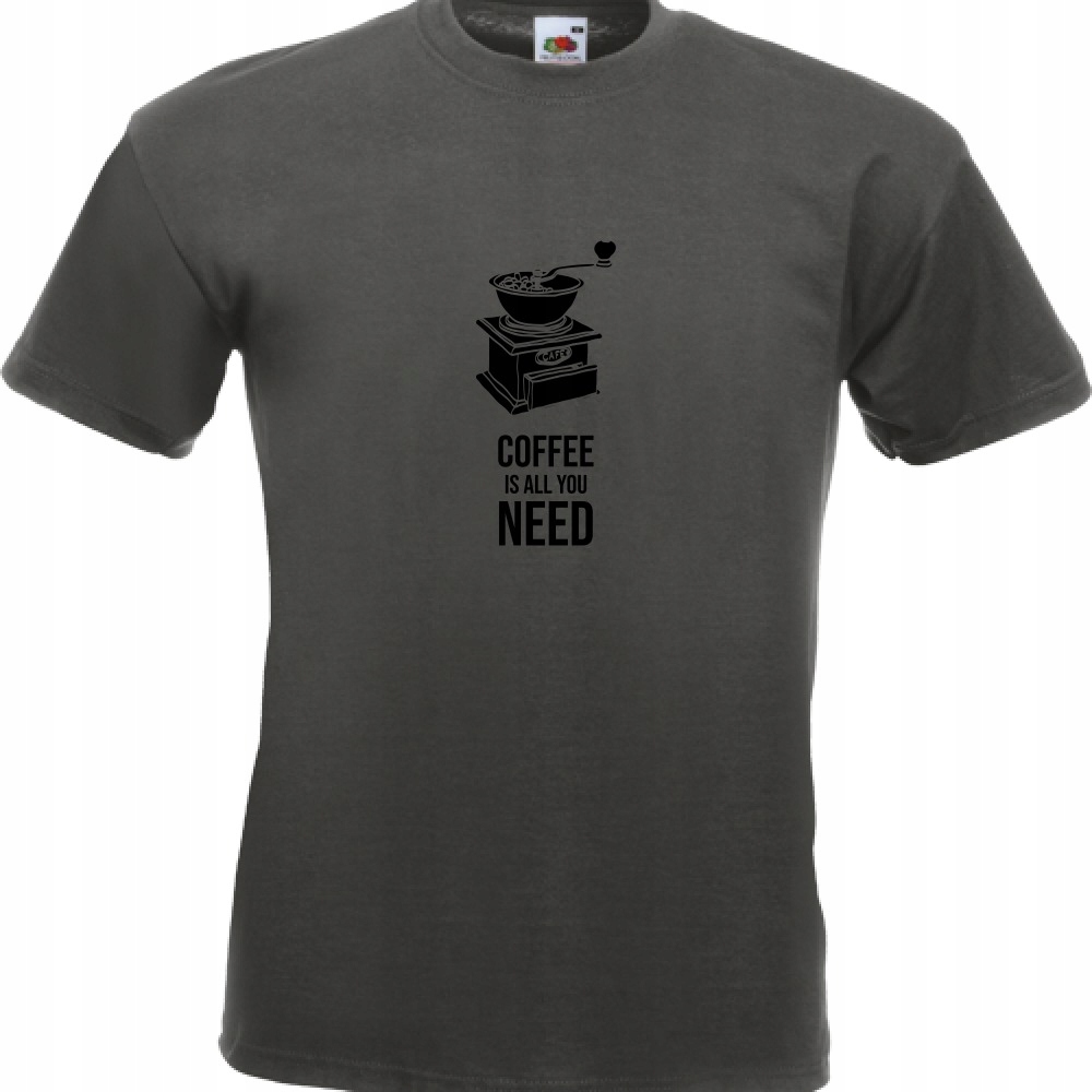 

Koszulka kawa coffe is all u need M grafitowa