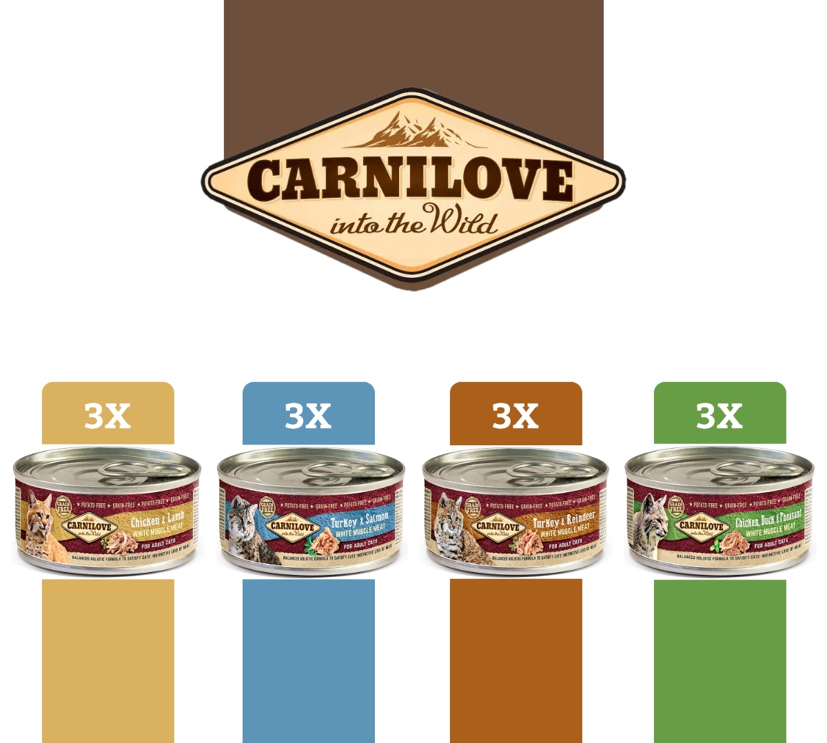 Levně Carnilove mix chutí vlhké krmivo konzerva pro kočky Adult 12x100 g