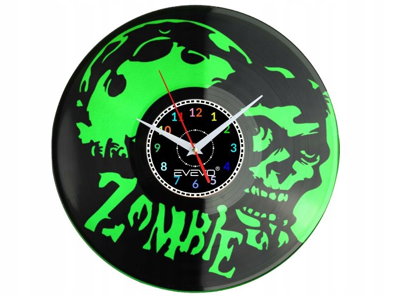 Zombie Nástěnné Fluorescenční Hodiny Na Pozadí Vinylová Deska Dárek Památka Ur