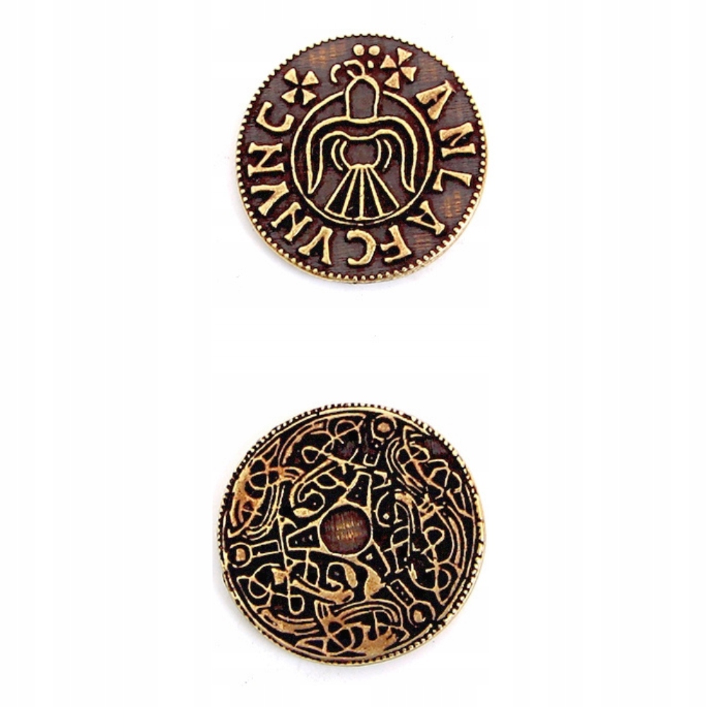 ZESTAW 9 NORDYCKICH METALOWYCH MONET LARP RPG Producent Drawlab