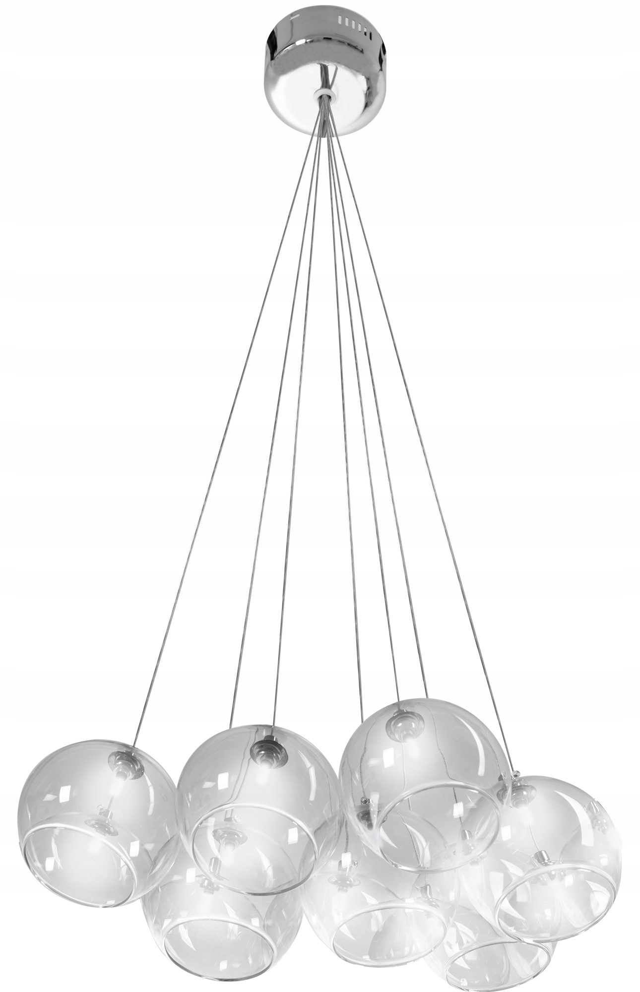 Lampa Sufitowa Wisząca Bubble Glamour 7 Kul Chrom Srebro APP560